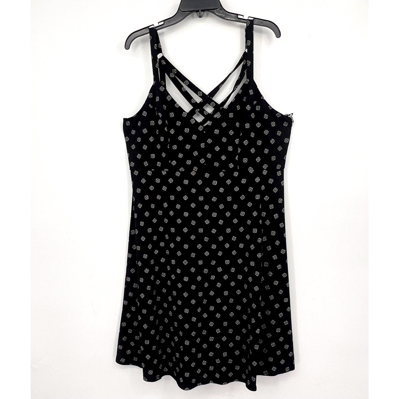 NINE BRITTON Women's Lizzy Brushed Knit Dress 2X Black White Print STITCHFIX NWT