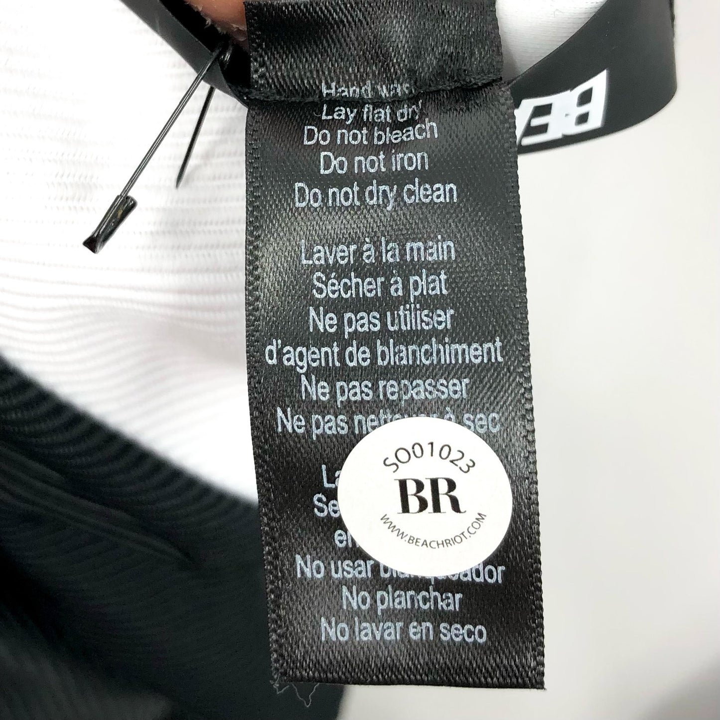 BEACH RIOT Women's Joyce One Shoulder One Piece Swimsuit Large Black White