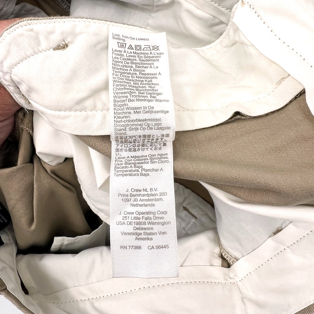 J.CREW Mens Straight-fit Flex Chino Pants 31x32 Khaki Flat Front H3186 NWT