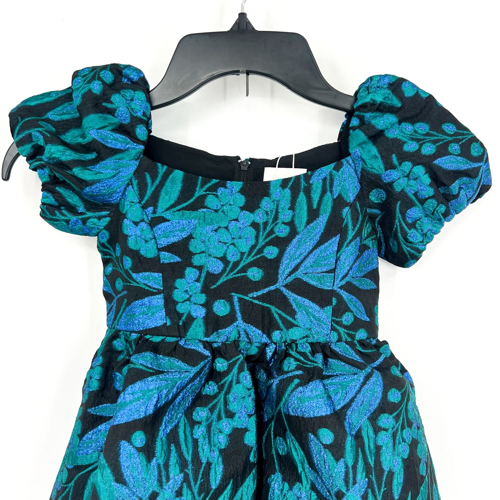 LILLY PULITZER Girls Koji Dress US 2 Deep Lagoon Berry Wild Metallic Brocade NWT