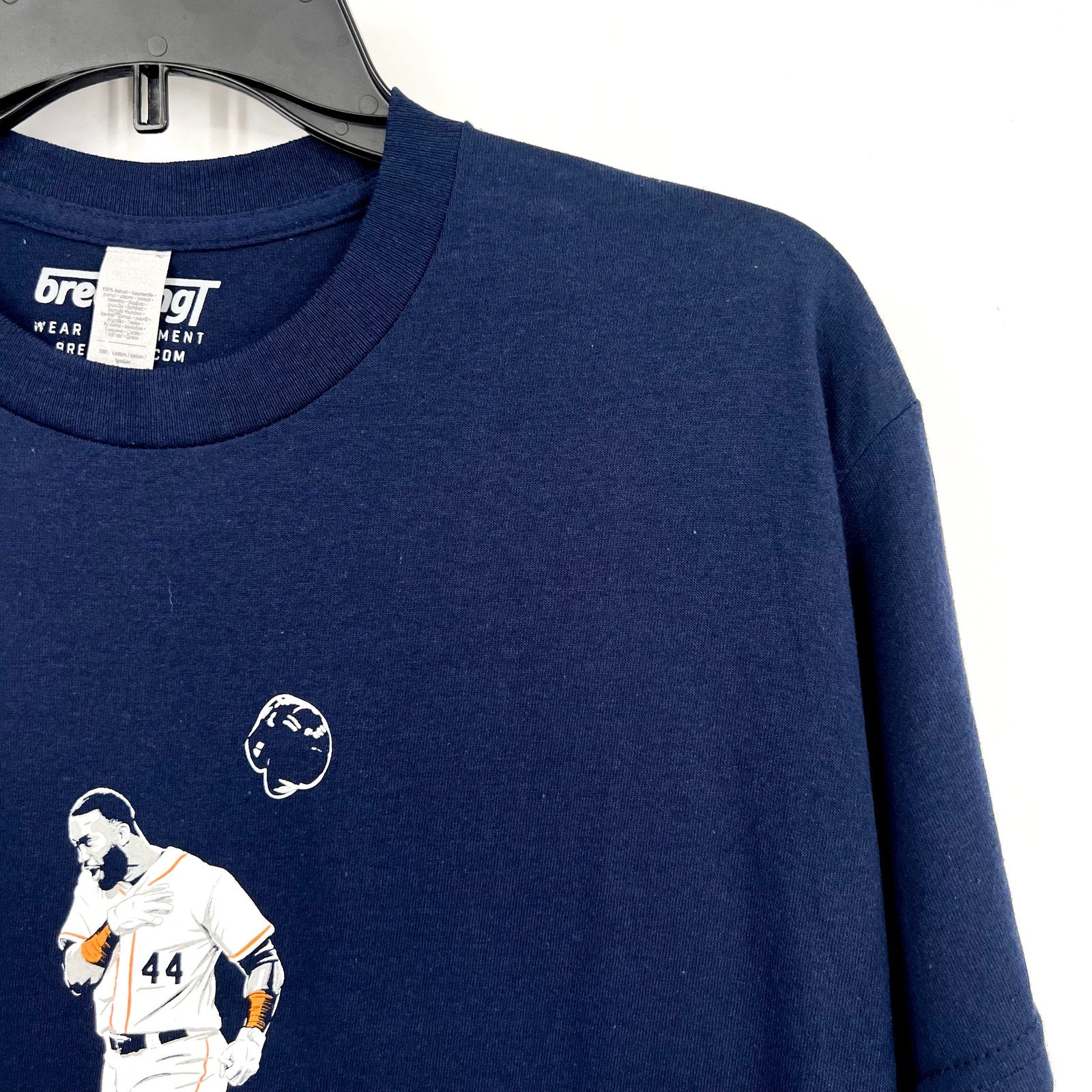 BREAKING T Yordan Alvarez Superstar Pose Houston Baseball Tee Medium Navy NWOT