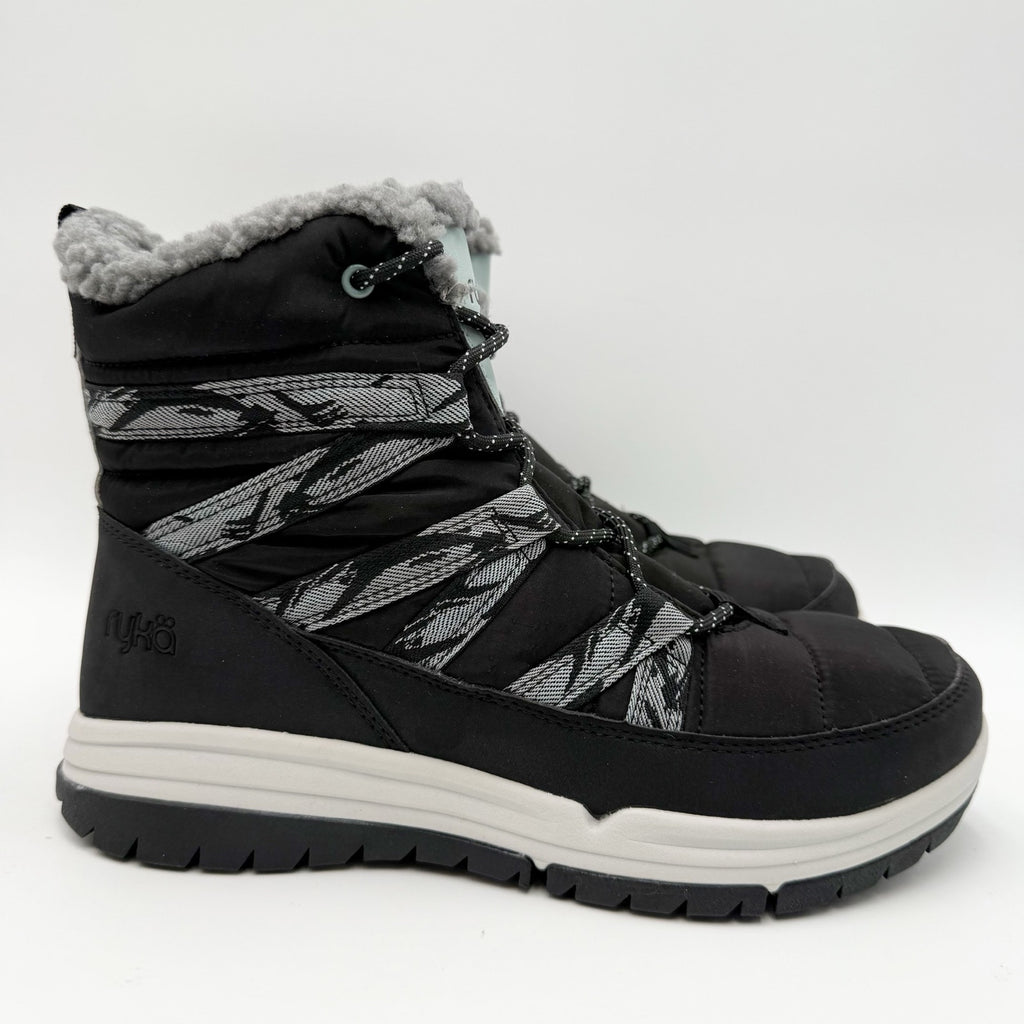 Ryka Womens Akron Ankle Boots Size 7.5 Wide Black Water Resistant Outdoors NIB