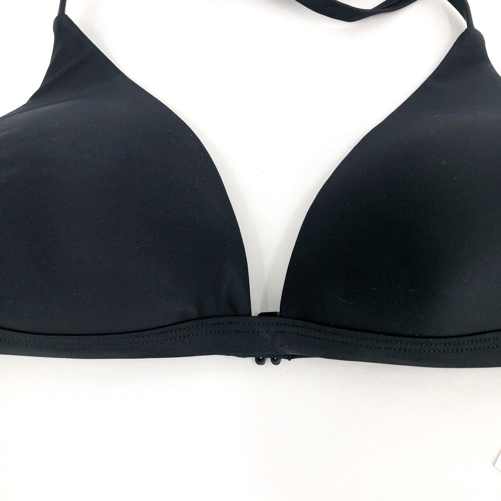 PRANA Women's Lexie Halter Bikini Top Medium Black Stretch UPF 50+ NWT