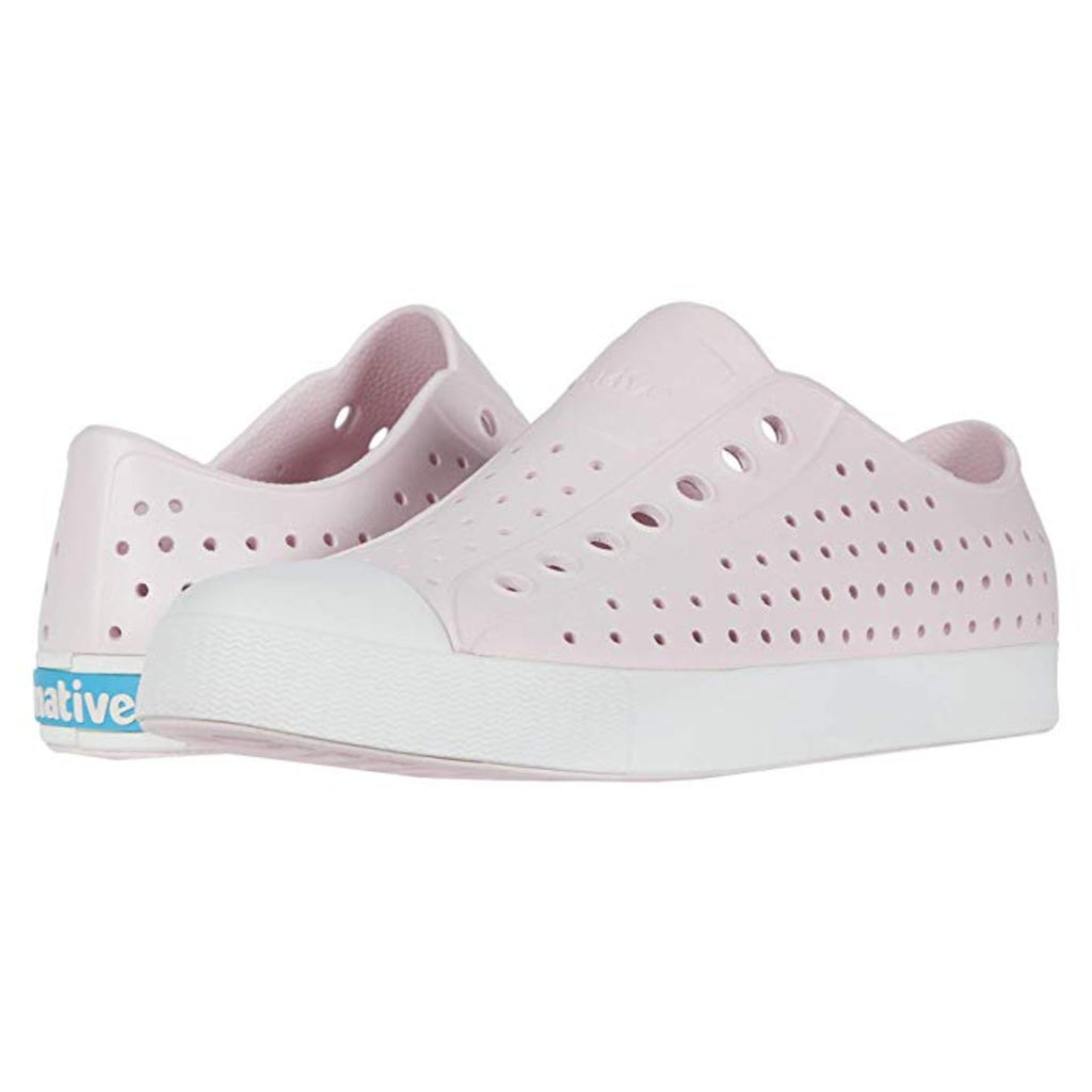 NATIVE Adult Jefferson Slip-On Shoes Mens 9 Womens 11 Milk Pink Shell White NWOB