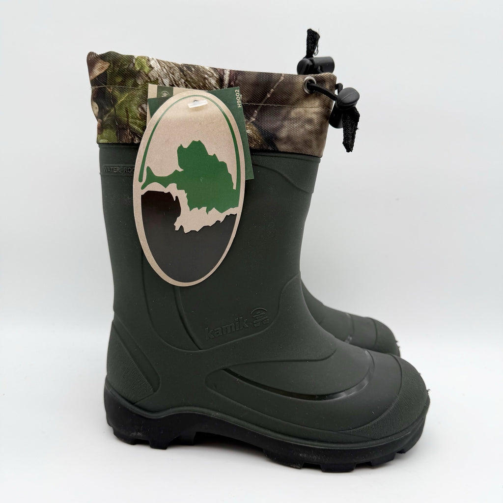 Kamik Kids Snobuster 2 Winter Boots US 12 EU 30 Green Camo Waterproof NIB
