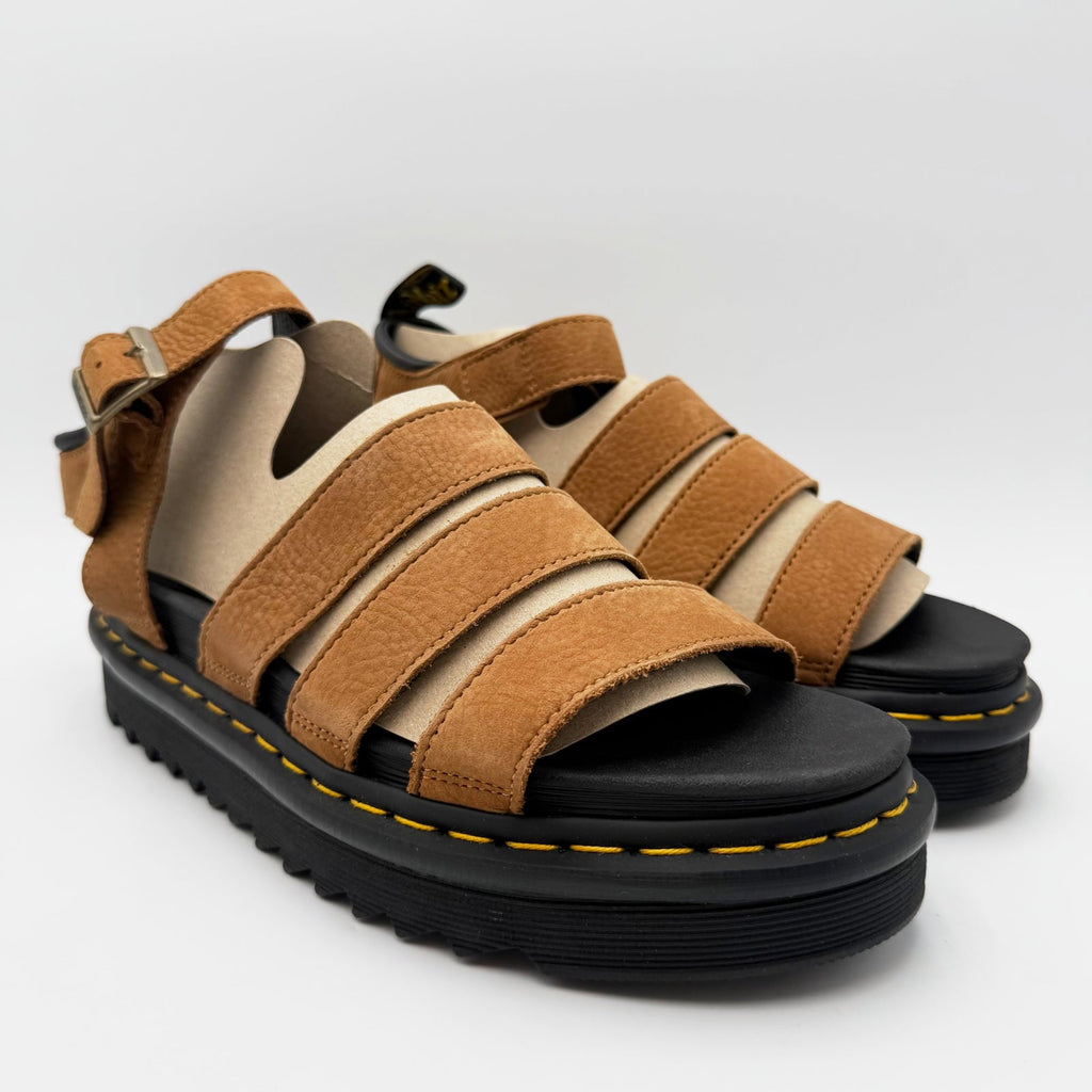 Dr Martens Womens Blaire Sandals Size 10 EU 42 Brown Desert Tumbled Nubuck NIB