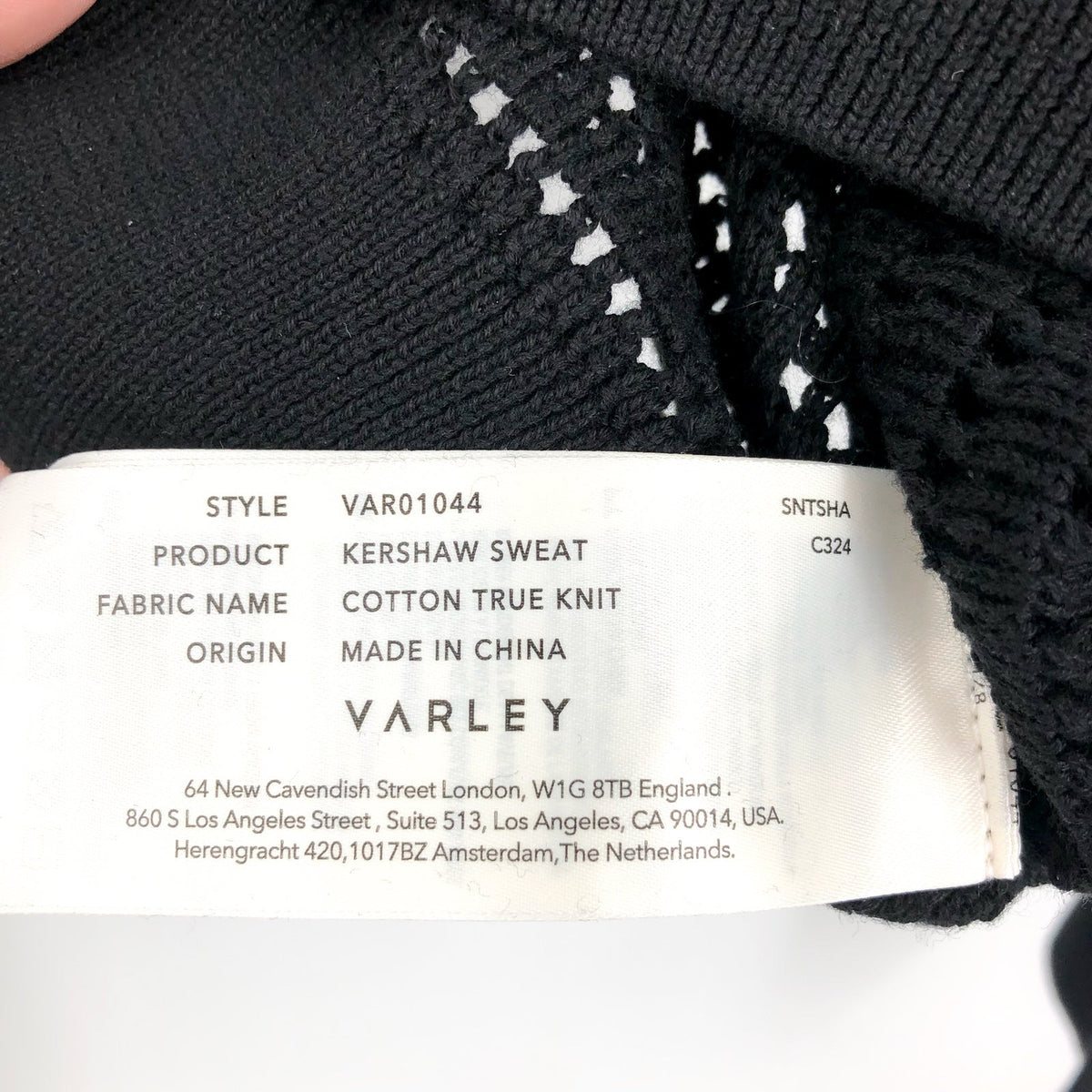 VARLEY Women's Kershaw Sweat Pullover Sweater XXS Black Open Knit Cotton NWT