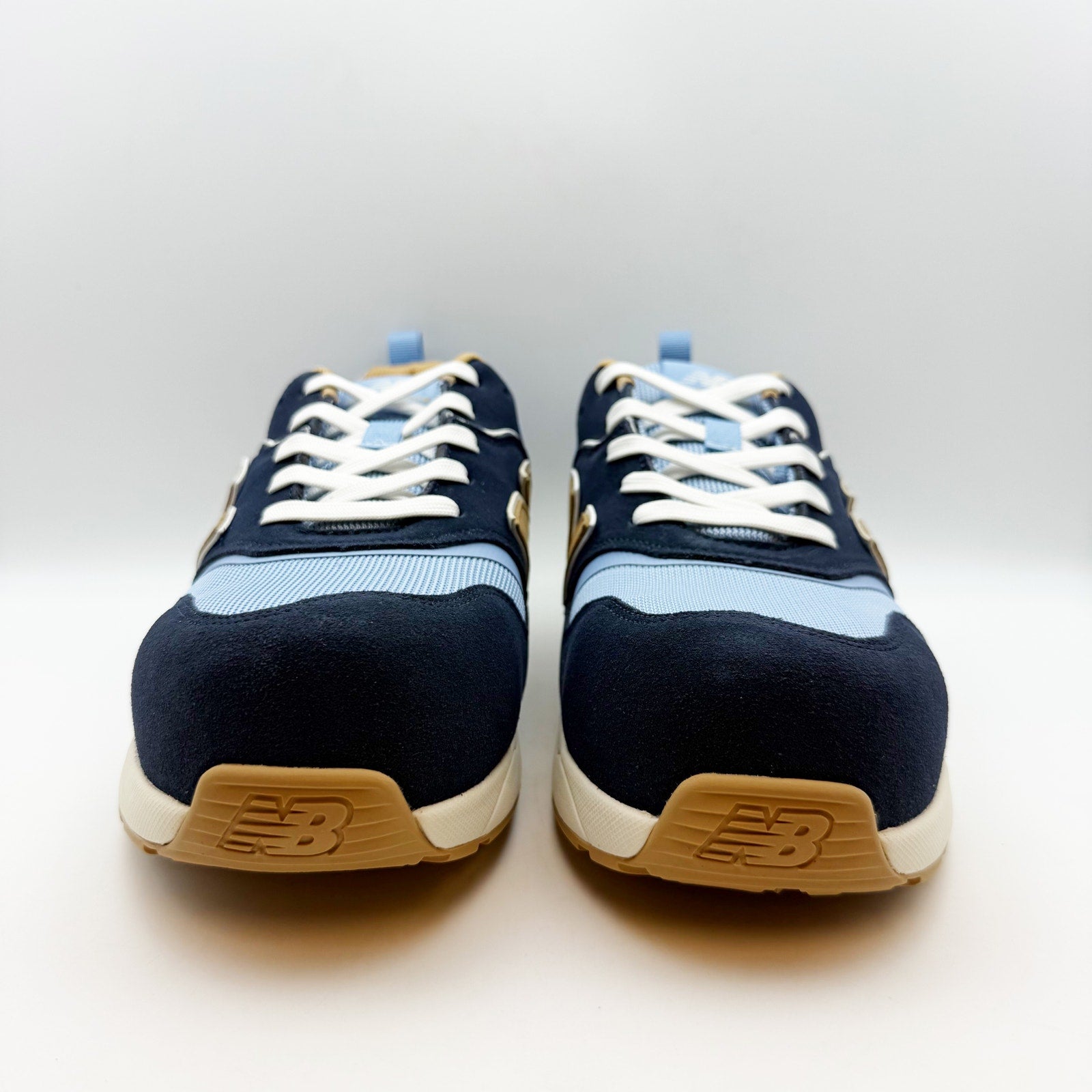 New Balance Mens Work Safety Elite Lite Shoe US 7.5 Light Blue Navy Comp Toe NIB