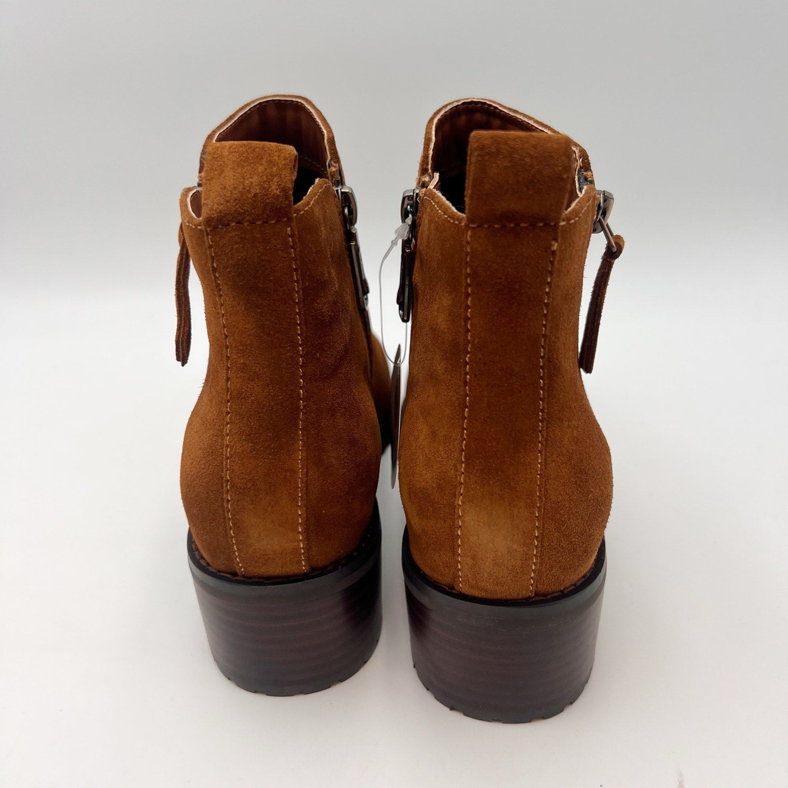 Blondo Womens Samara Ankle Booties Size 8 M Cognac Brown Suede Waterproof NIB