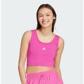 ADIDAS Essentials Small Logo Cotton Tank Top Small Pink Crop NWT