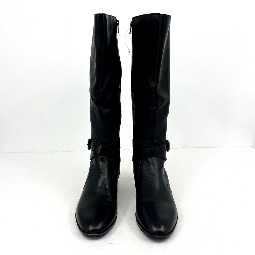 Naturalizer Womens Rena Knee High Boot 8.5M Wide Calf EU 38.5 Black Leather NWOB