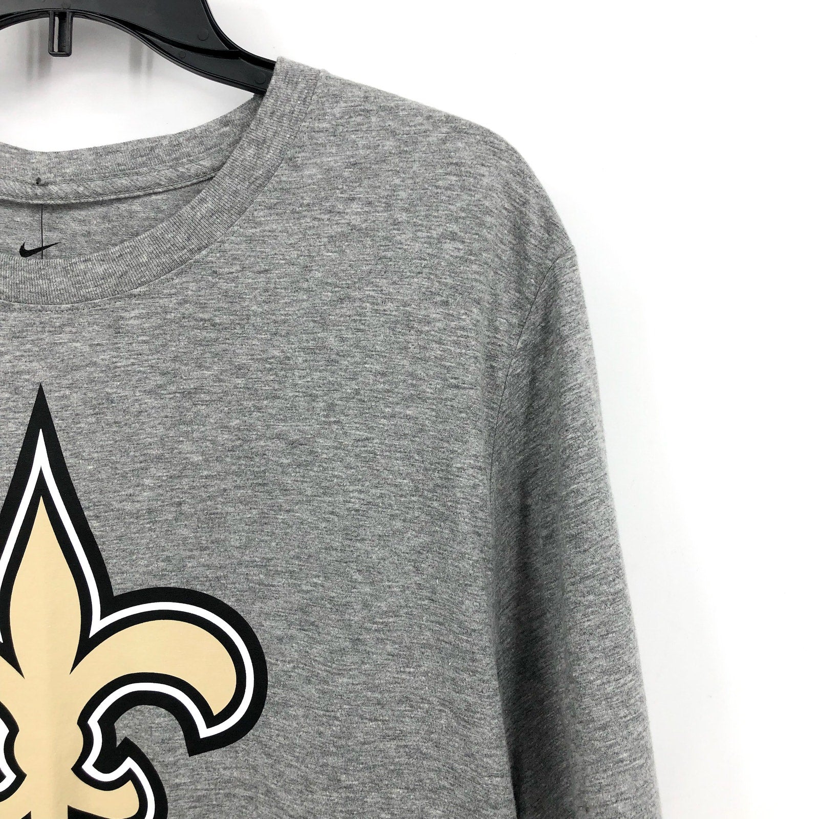 NIKE Mens New Orleans Saints Logo T-Shirt Medium Heather Grey Short Sleeve NWT