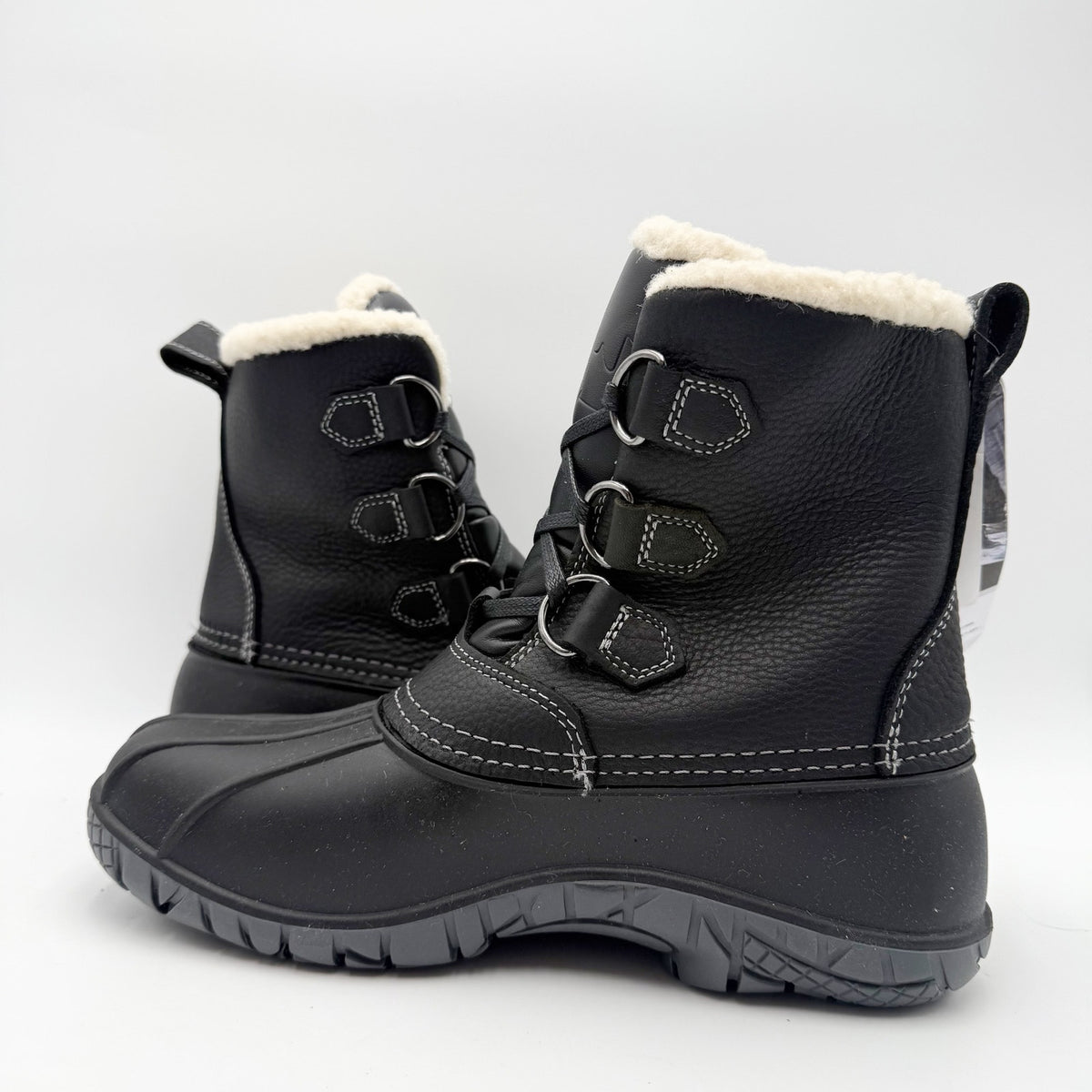 Baffin Womens Yellowknife Snow Boots Size 9 Black Leather Waterproof Winter NWT