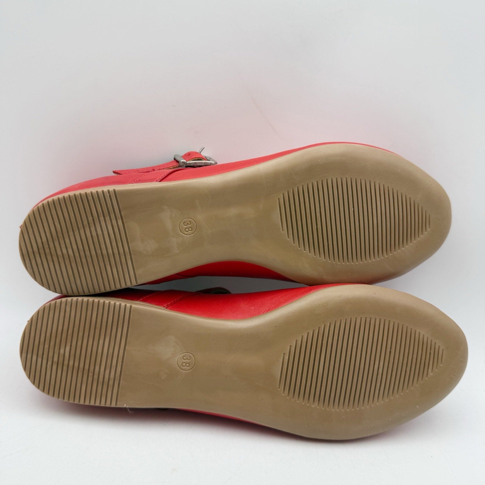Miz Mooz Womens Kiki Mary Jane Flats EU 38 US 7.5-8 Red Leather NIB