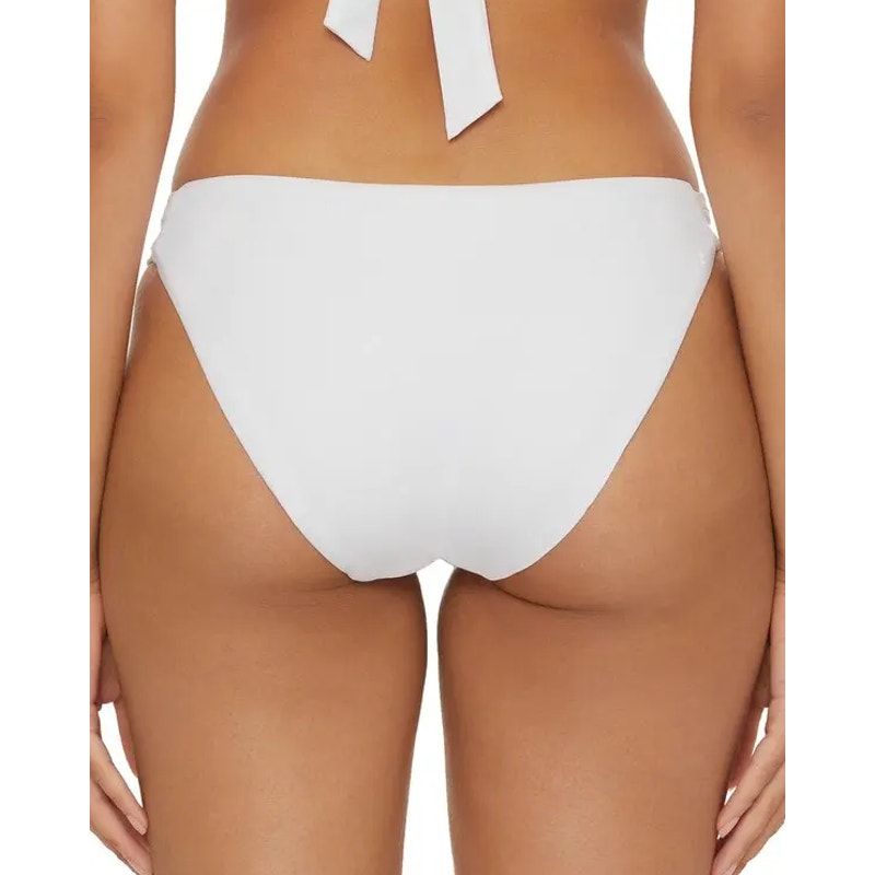 BECCA Women's Colette American Fit Bikini Bottom Small White Cheeky Coverage NWT