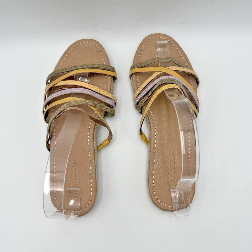 Madewell Womens Kathryn Espadrille Slide Sandal Size 8.5 Multicolor Leather NWOB