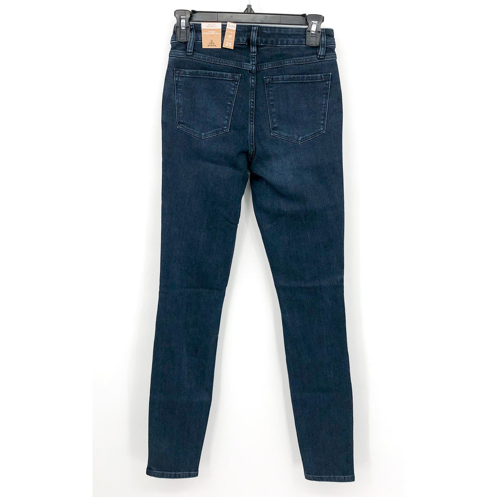 Prana Womens Sienna Skinny Jeans 25x30 US 0 Deep Blue Stretch Denim Mid Rise NWT