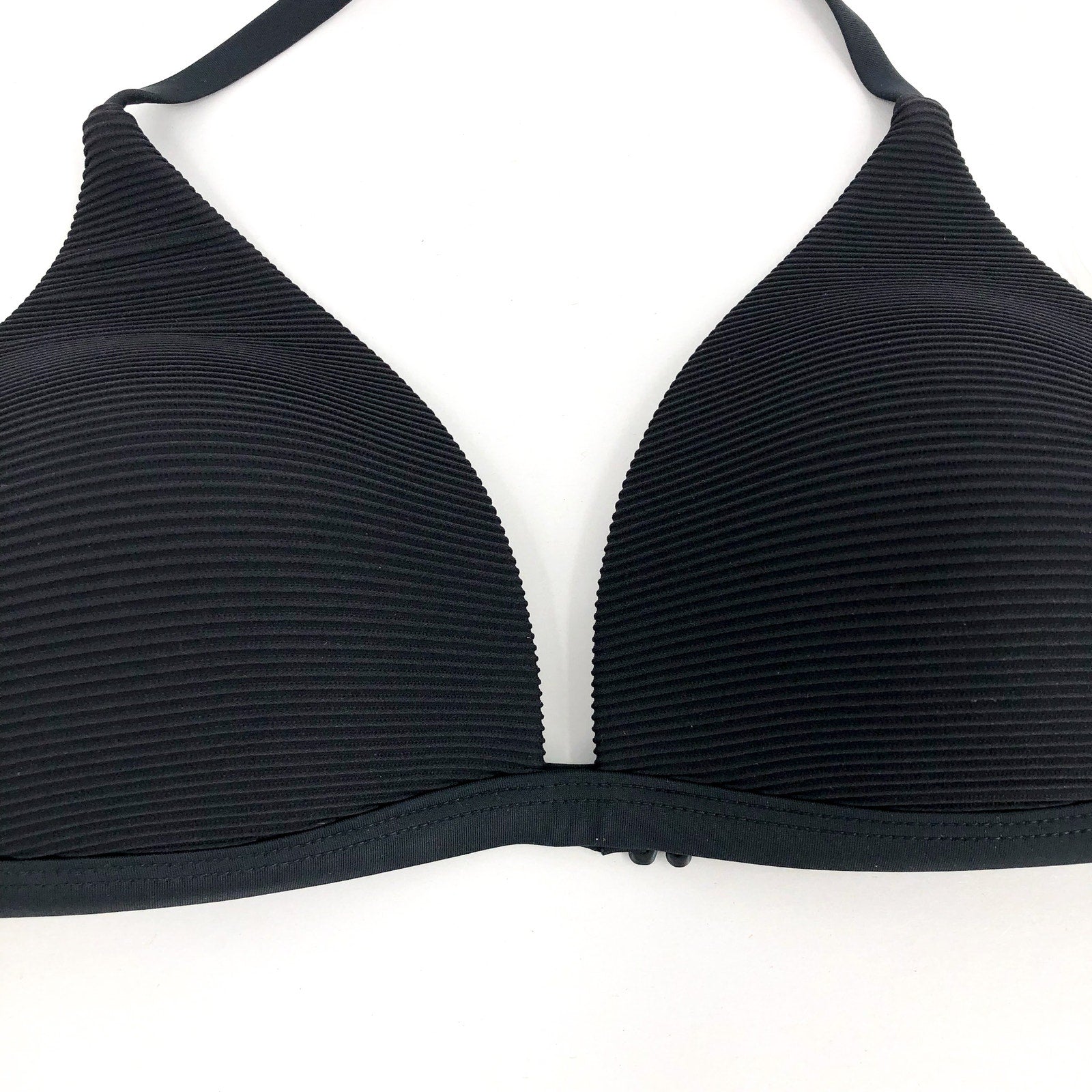 PRANA Women's Lexie Halter Bikini Top Medium Black Ottoman UPF 50+ NWT