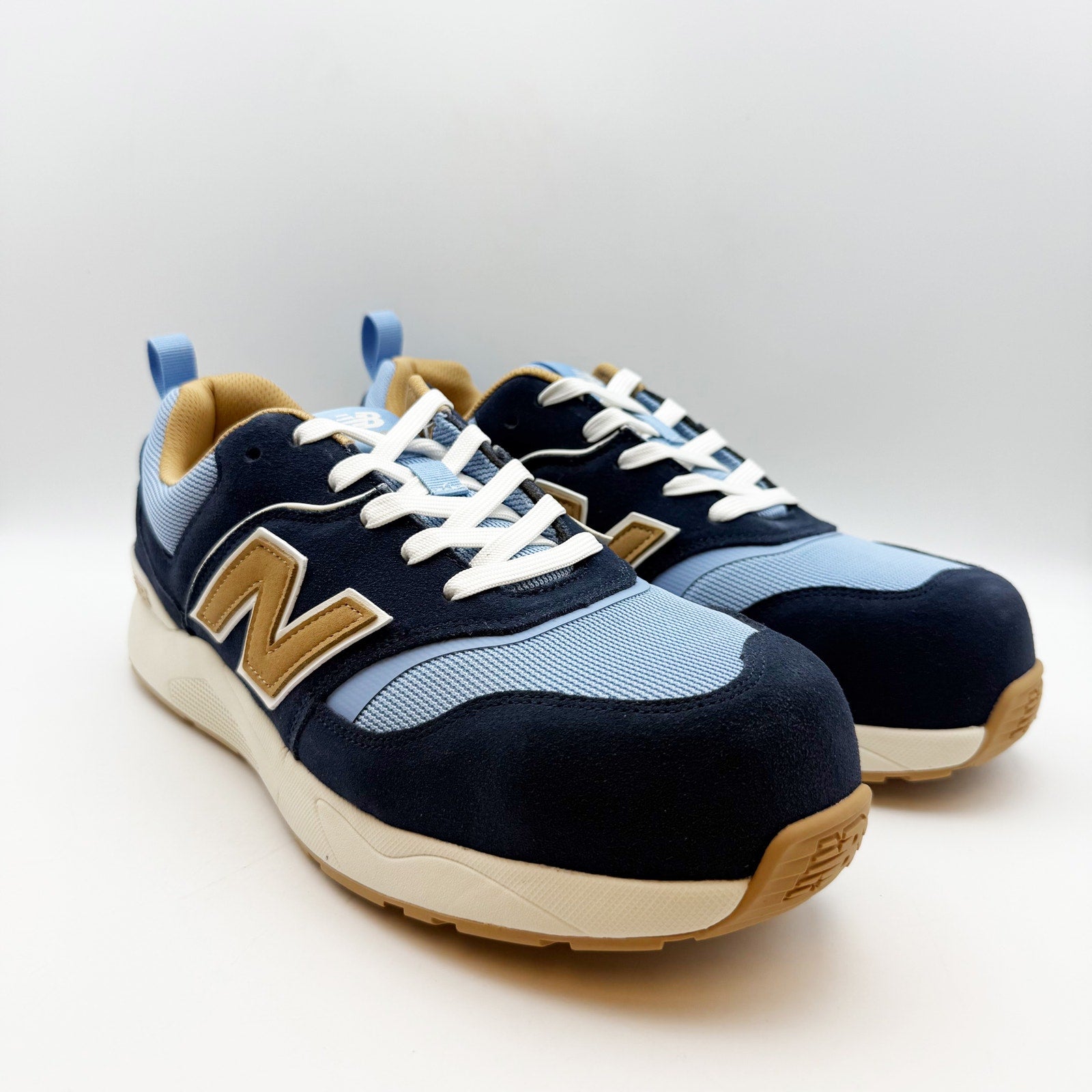 New Balance Men Work Safety Elite Lite Shoes US 9.5 Light Blue Navy Comp Toe NIB
