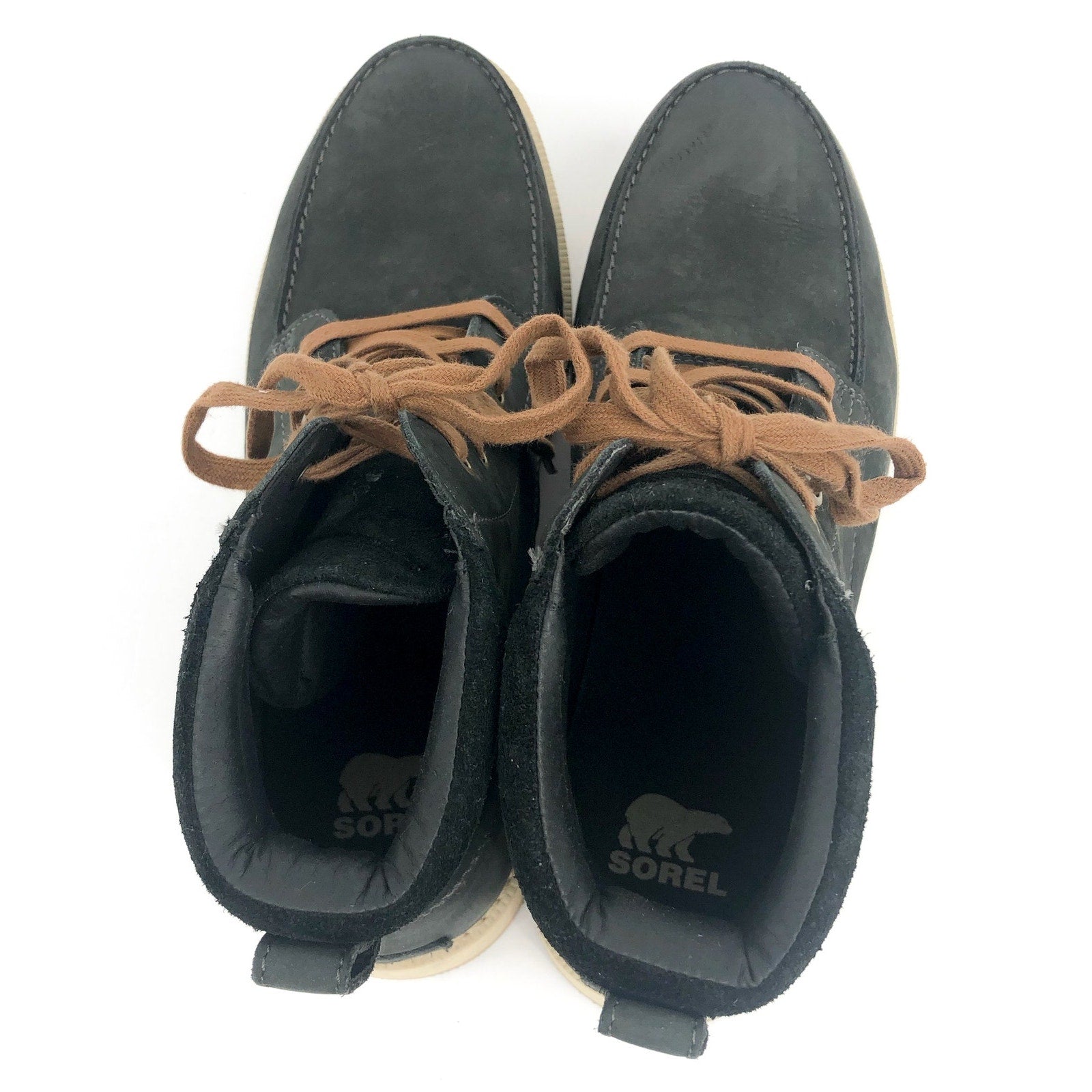 SOREL Mens Madson II Moc Toe Boots 12 Grey Coal Waterproof Leather Lace Up NIB