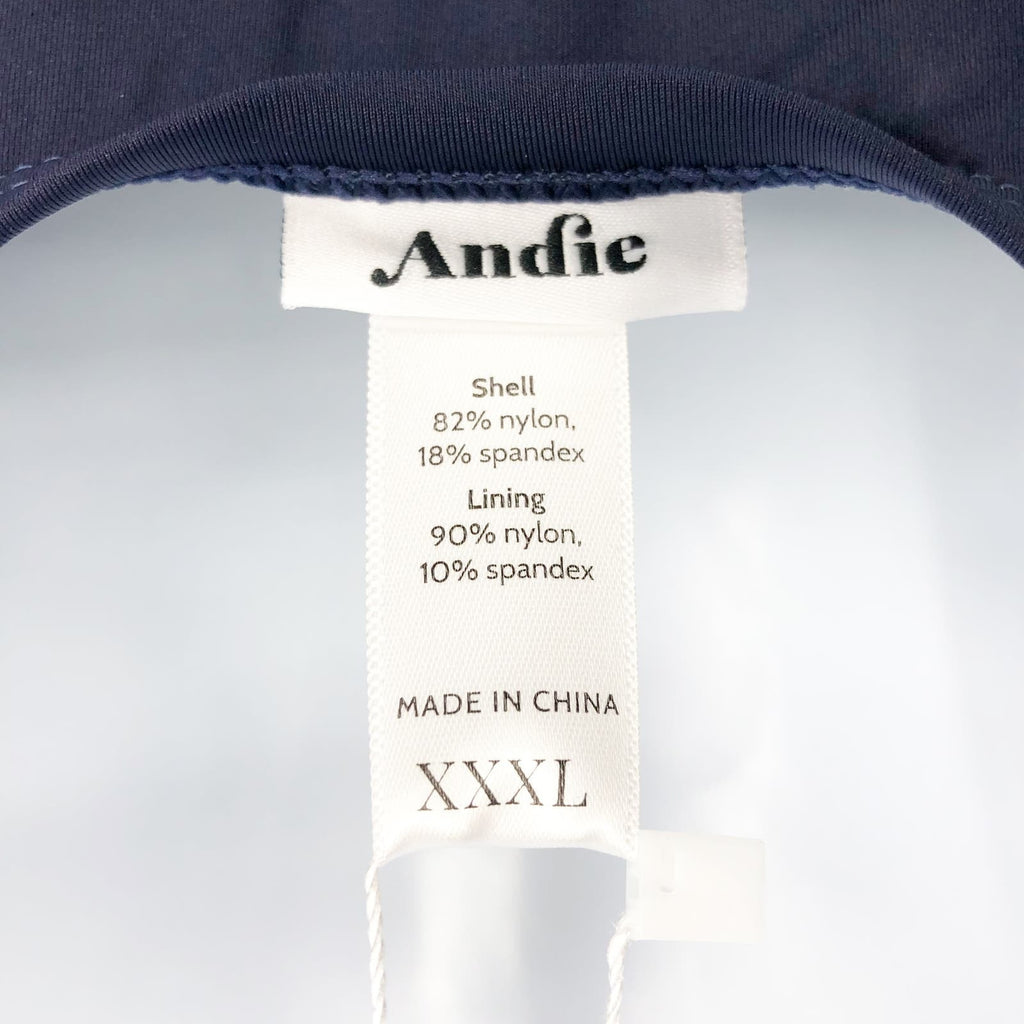 ANDIE SWIM Sardinia One Piece Swimsuit 3XL Blue Plunge V-Neck Open Back NWT