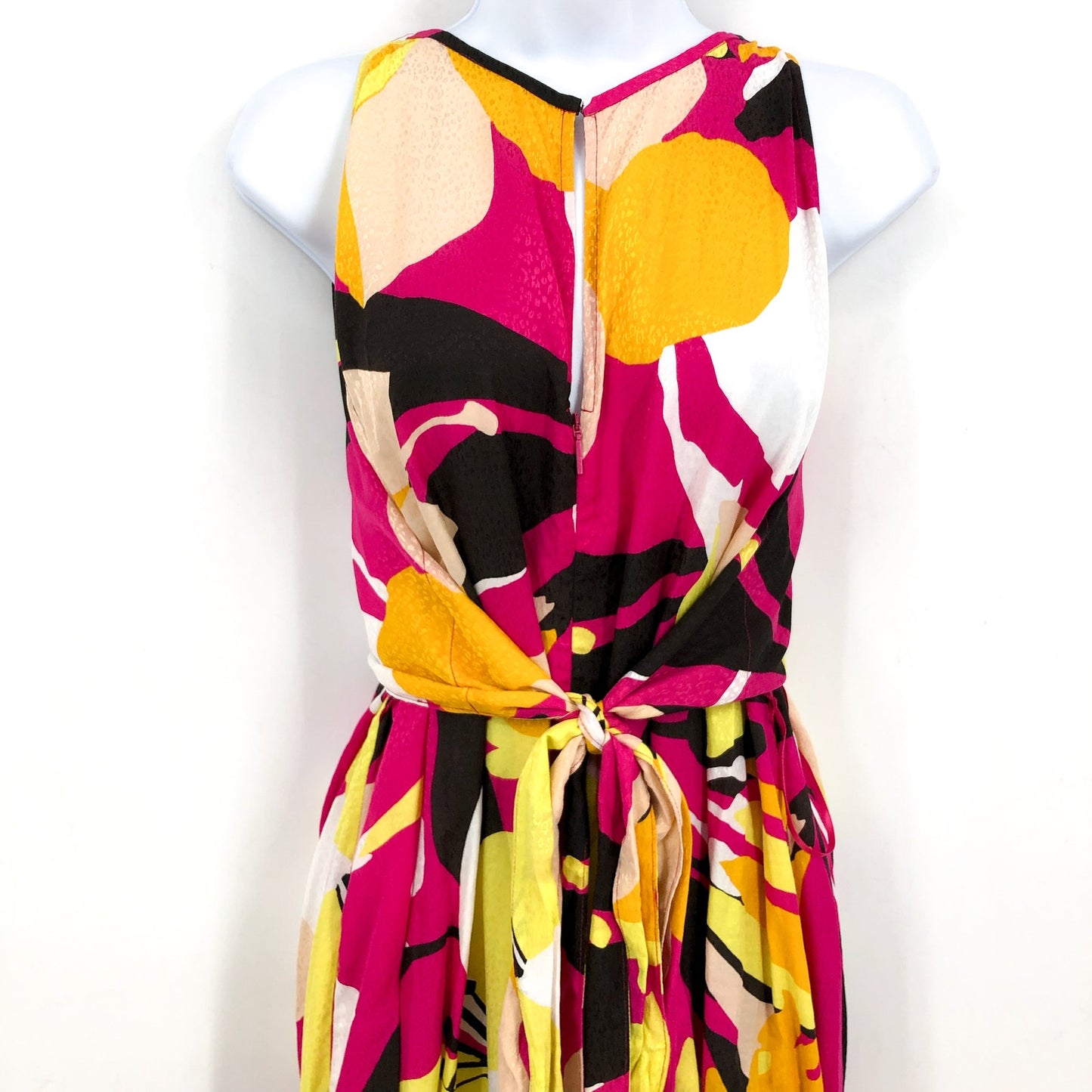 TED BAKER Molliah Halterneck Jumpsuit Size 5 US 12 Bright Pink Wrap Bodice