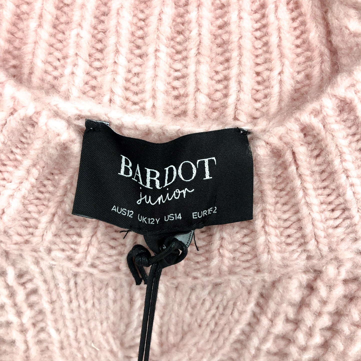 BARDOT JUNIOR Girl's Cozy Cable Knit Crewneck Sweater Size 14 Pink Potpourri NWT
