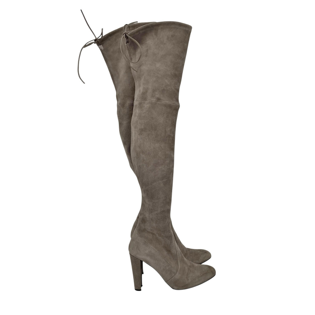 Stuart Weitzman Womens Highland High Heel Over the Knee Boot US 6 Grey Suede GUC