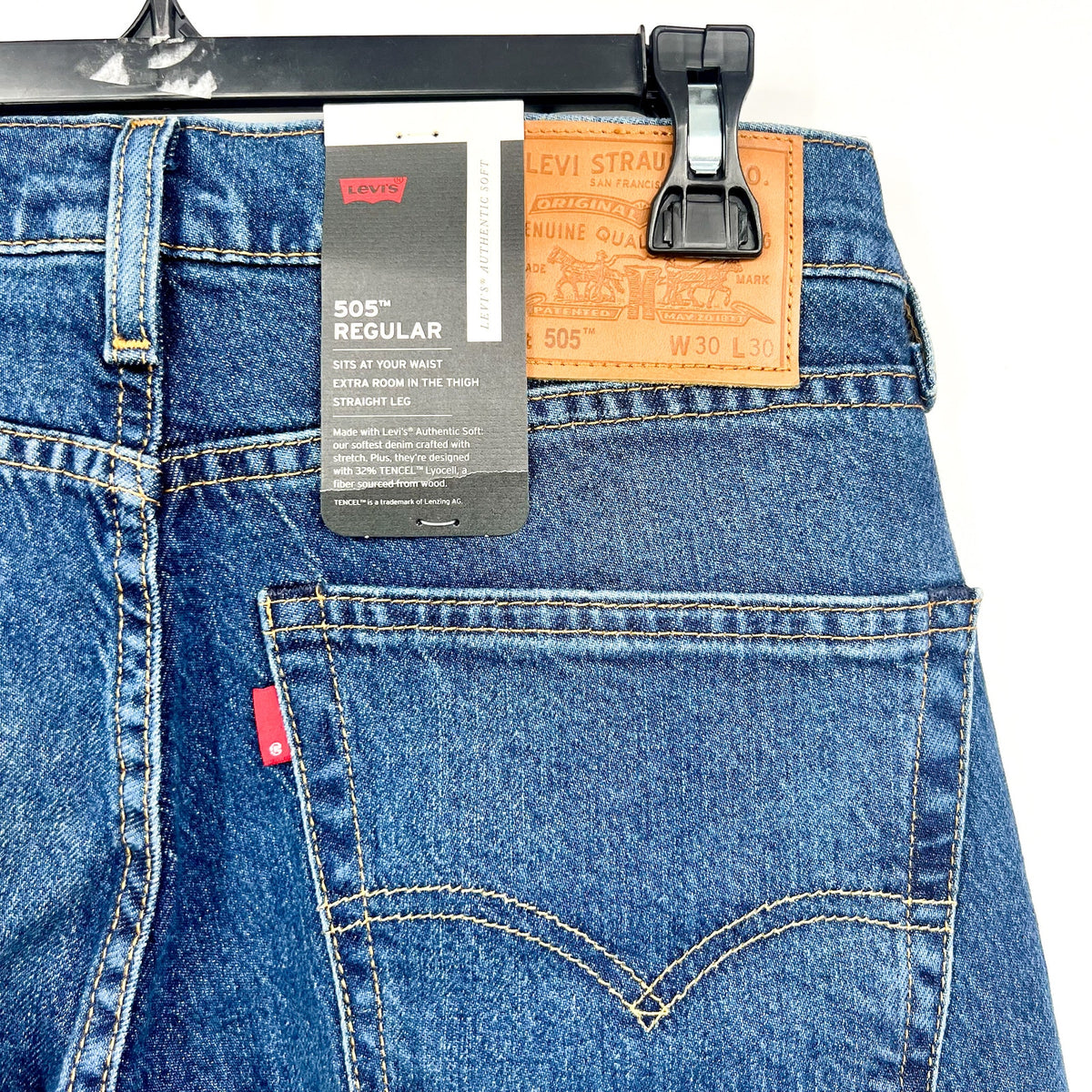 Levi's Men's 505 Regular Fit Jeans 30X30 Dark Blue Wash 00505-0000 NWT