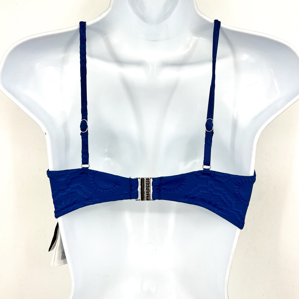 SEAFOLLY Women's Oasis Twist Bralette Bikini Top Size 6 Blue Ultramarine NWOT