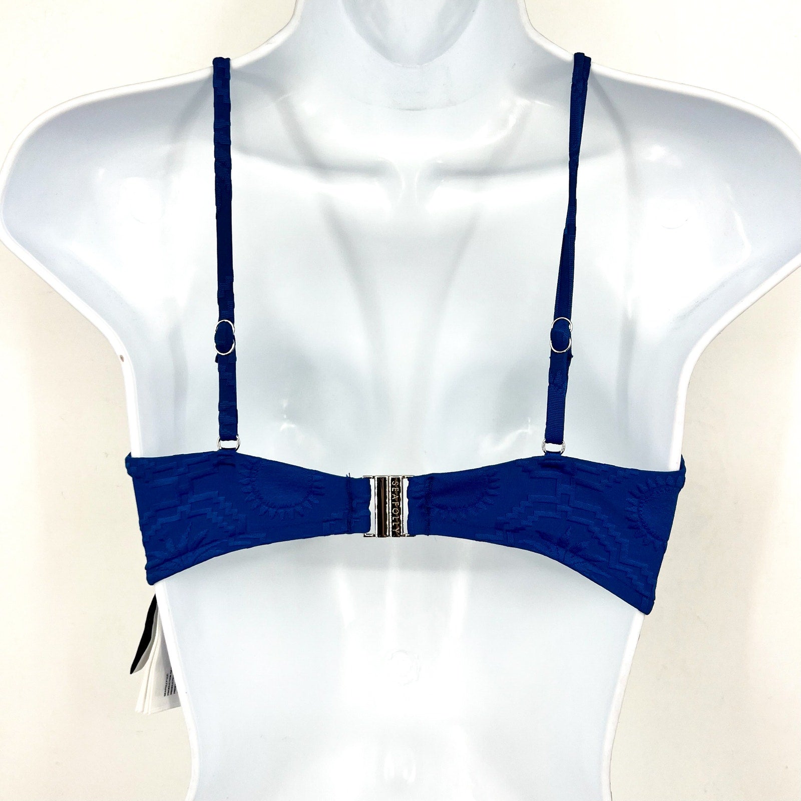 SEAFOLLY Women's Oasis Twist Bralette Bikini Top Size 6 Blue Ultramarine NWOT