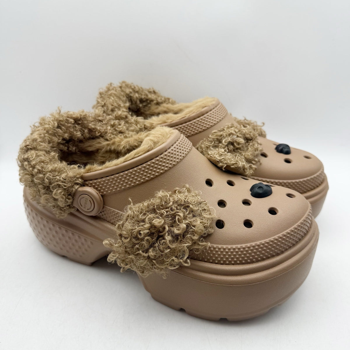Crocs Platform Chunky Stomp Clogs Womens 8 Mens 6 Brown Sepia Bear NWT