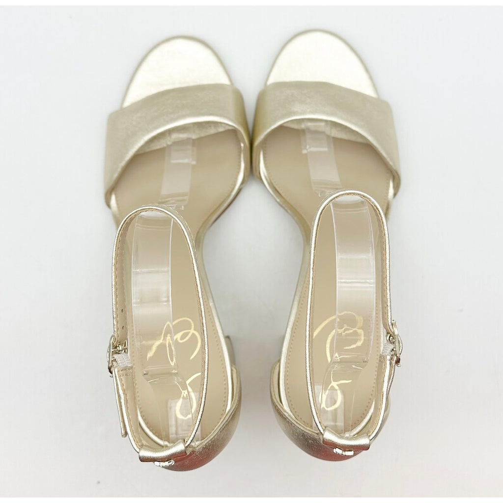 Sam Edelman Womens Robyn Heeled Sandals Size 11 M EU 42 Gold Patent Leather NWOB
