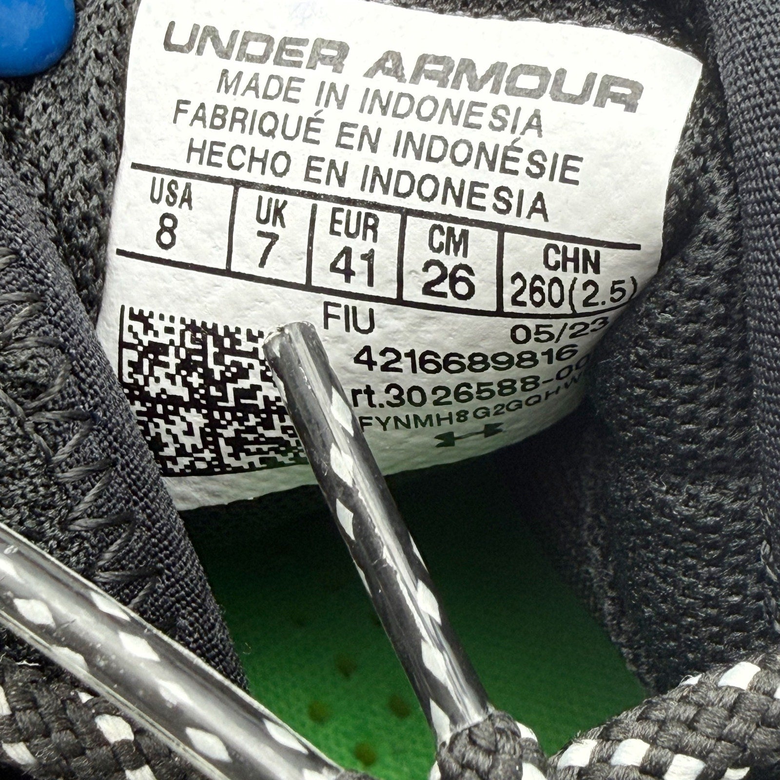 Under Armour Mens Harper 8 Low ST Metal Baseball Cleats Size 8 Black Green NWOB