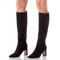 SAM EDELMAN Womens Sylvia Knee High Boots Size 7.5M WIDE CALF Black Suede NWOB
