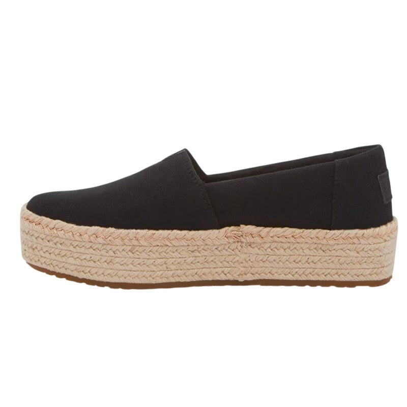 TOMS Womens Valencia Platform Slip On Shoes Size 10 Black Canvas Casual NWOB