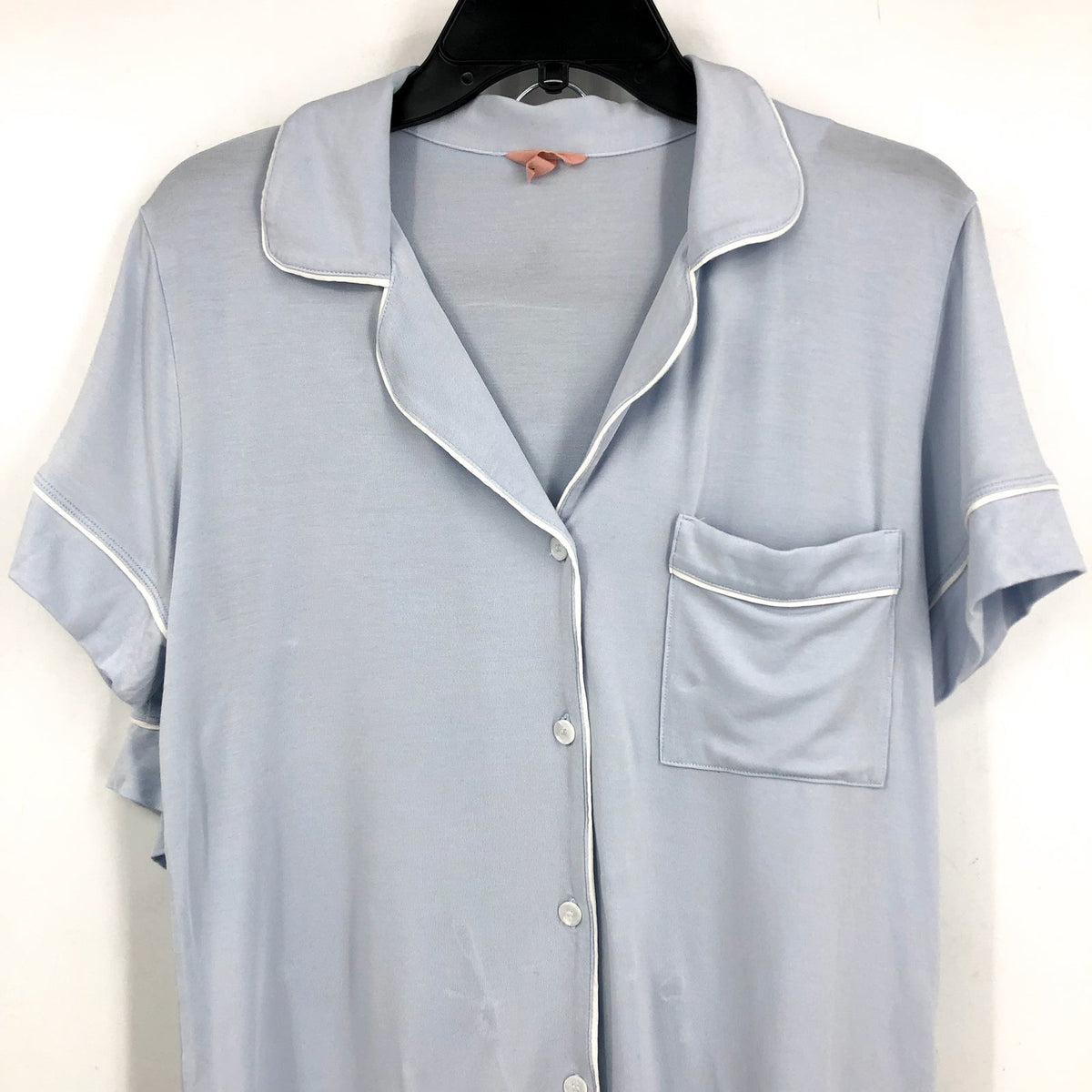 EBERJEY Gisele Relaxed Short PJ Set Small Ice Blue Ivory TENCEL Modal NWOT
