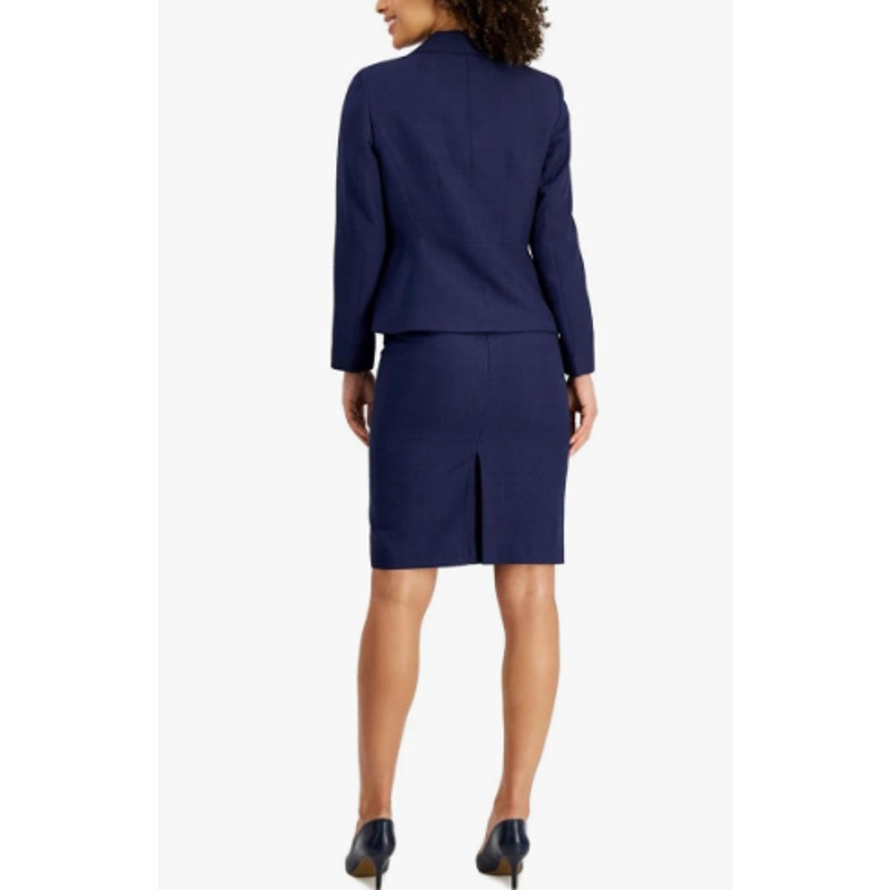 LE SUIT Women's Suit Jacket Size 6 Bright Navy Blue Single Button Blazer NWT