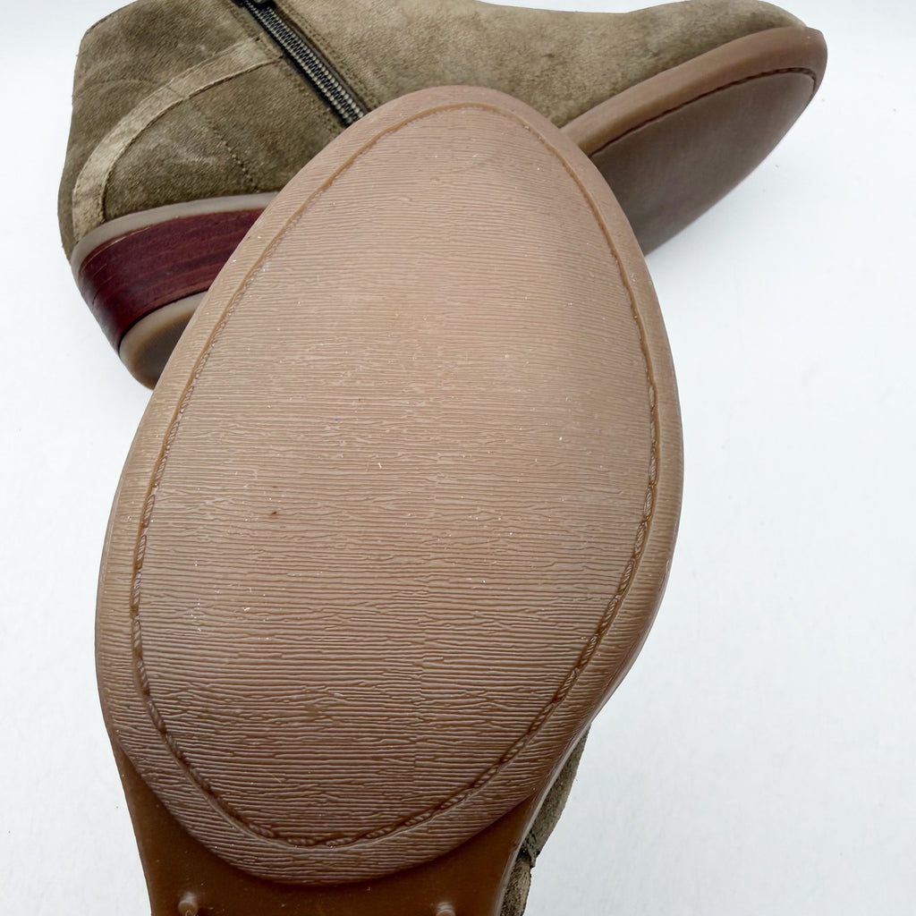 Diba True Womens Caspian Ankle Booties US 6.5 M Brown Olive Green Suede NWOB