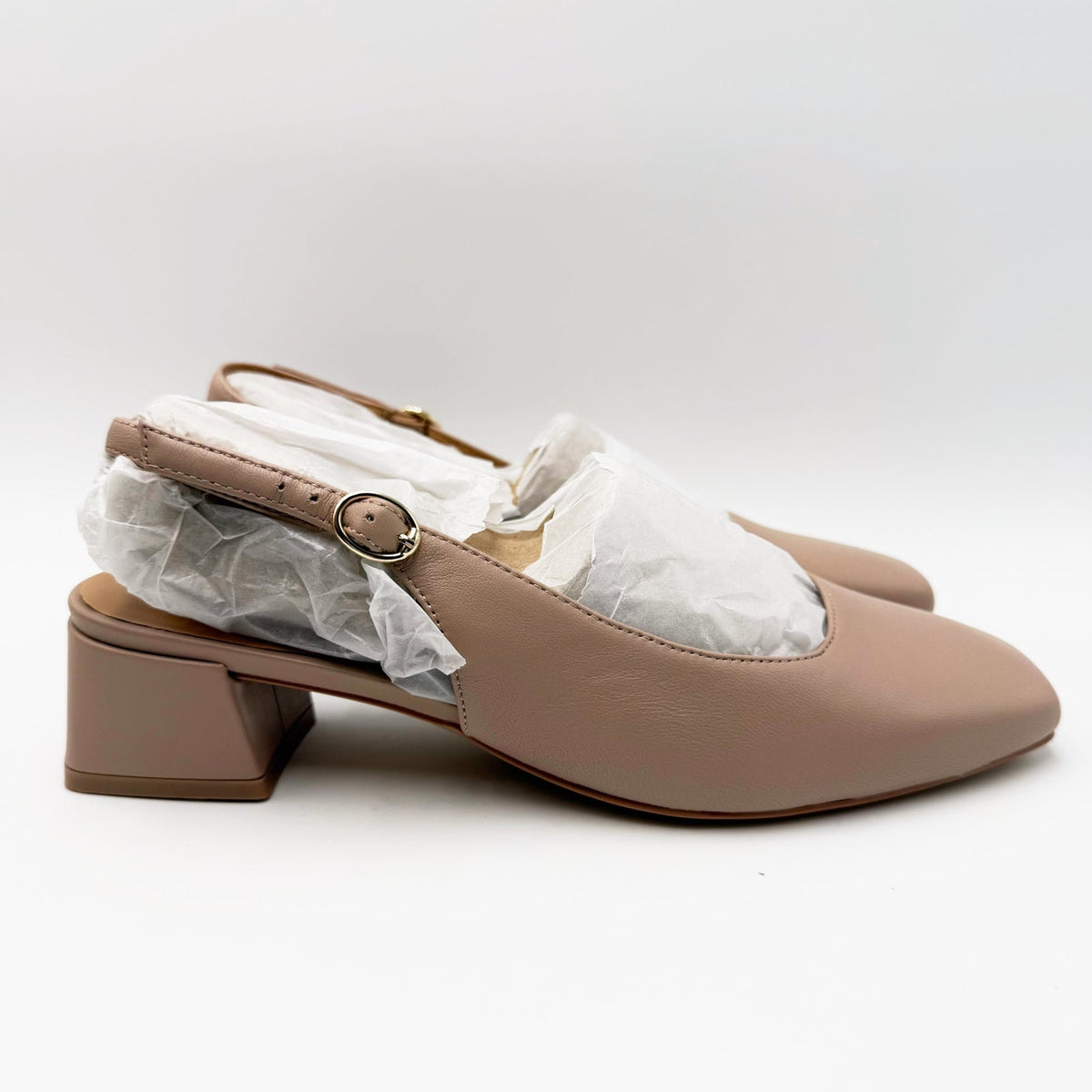 Naturalizer Womens Jayla Slingback Heels Size 8 Wide EU 38.5 Tan Warm Fawn NIB