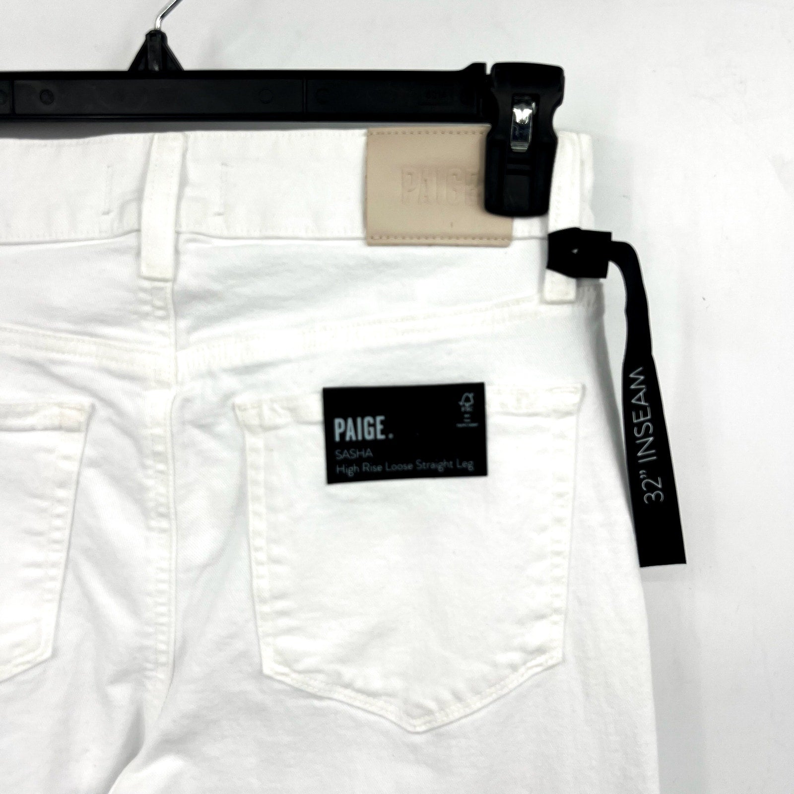 PAIGE Women's Sasha Wide Leg Jeans Size 28 US 6 Crisp White Stretch Denim NWT