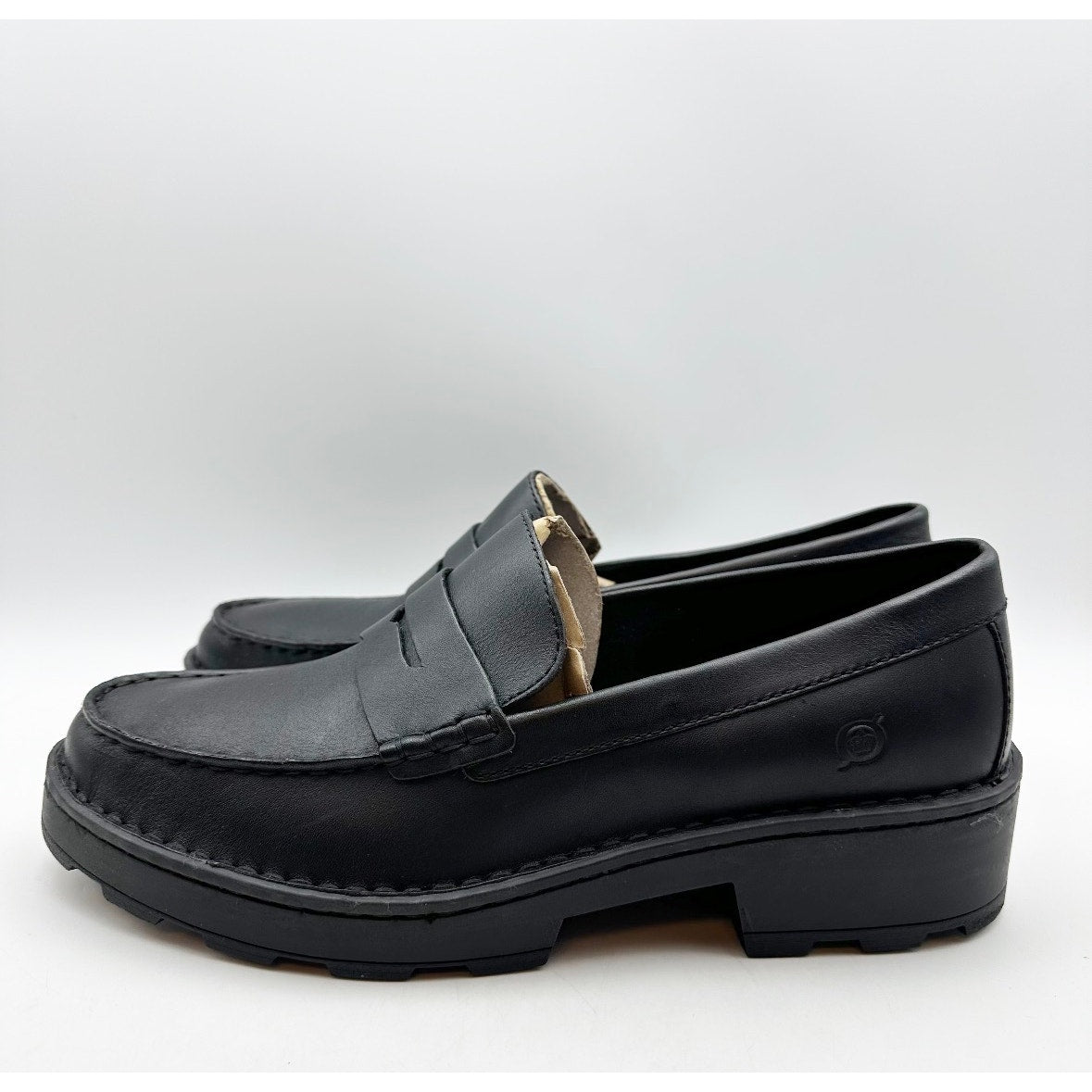 Born Womens Carrera Loafers Size 11 M EU 41-42 Black Leather Slip On NIB