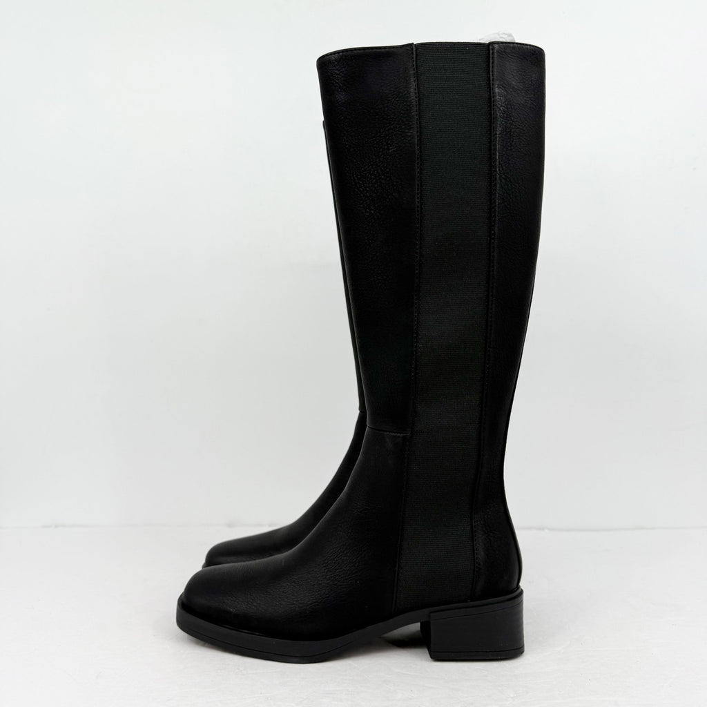Aerosoles Womens Daria Knee High Boots Size 7 M Black Vegan Leather NIB