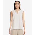 TOMMY BAHAMA Womens Palm View Popover Top Small White Linen-Blend Striped NWT