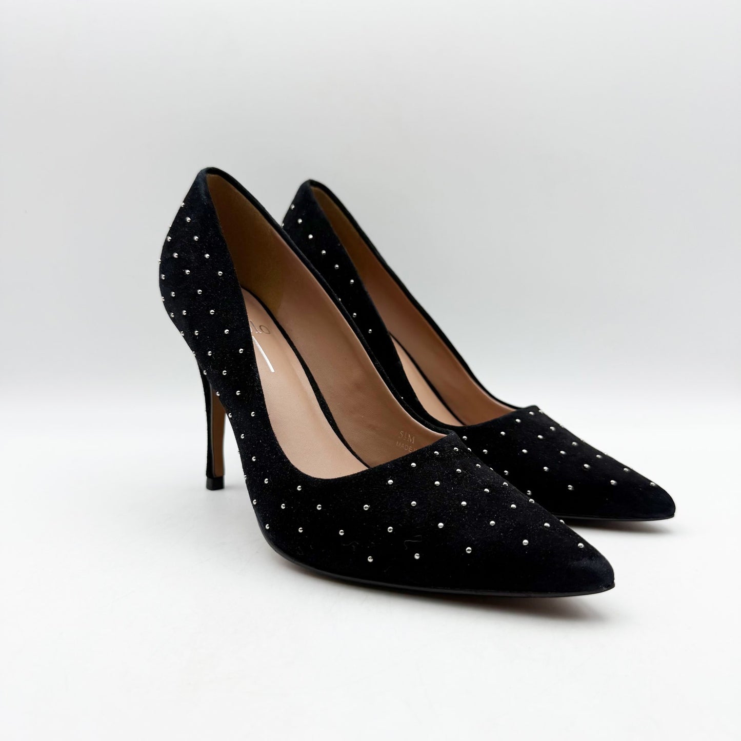 Linea Paola Womens Pamila Pumps US 5.5 M Black Stud Details Stiletto NIB