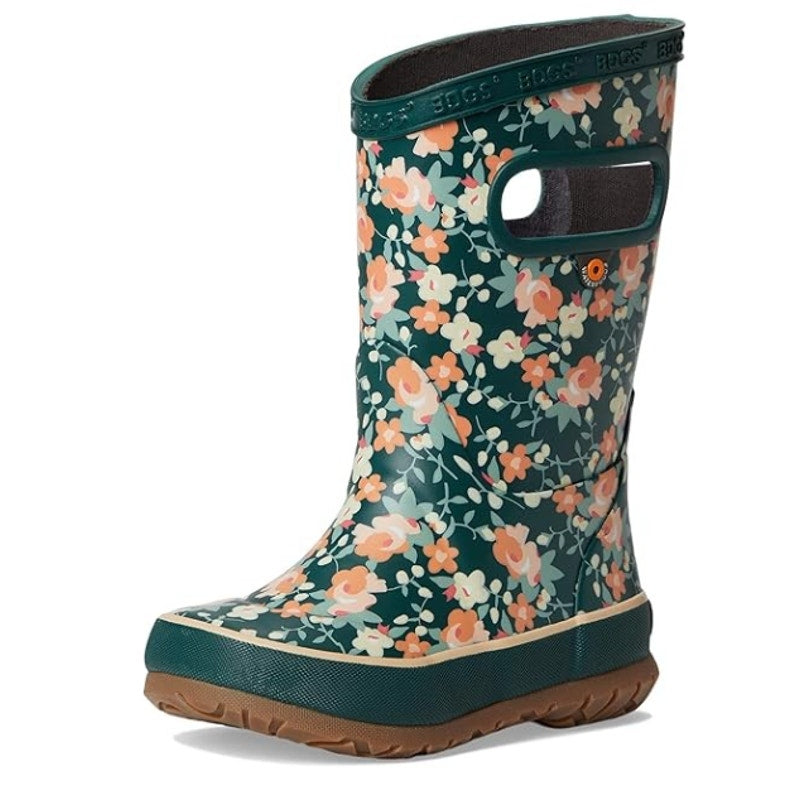 Bogs Kids RainBoot US 5 EU 38 Floral Green Multicolor Waterproof NWOB