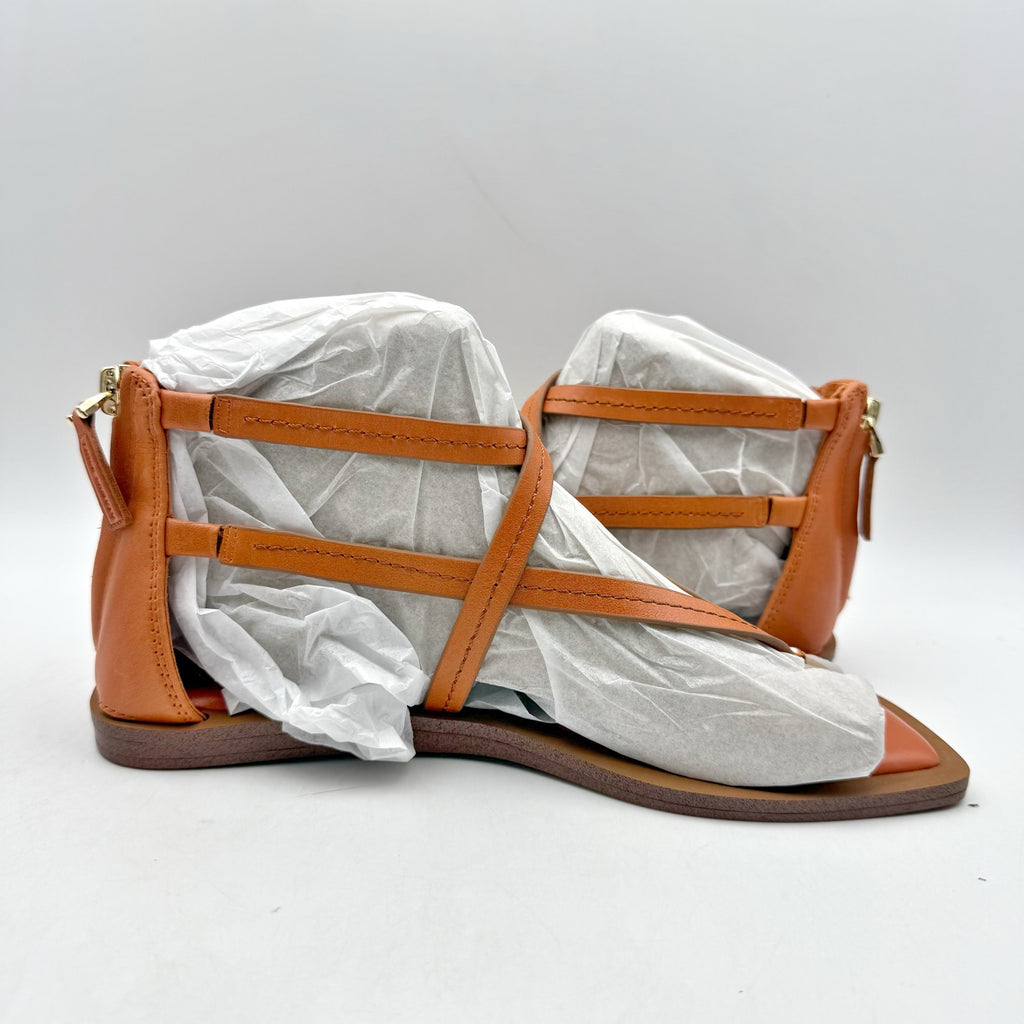 Vince Camuto Womens Brenndie Gladiator Sandals Size 6 M Orange Leather NIB