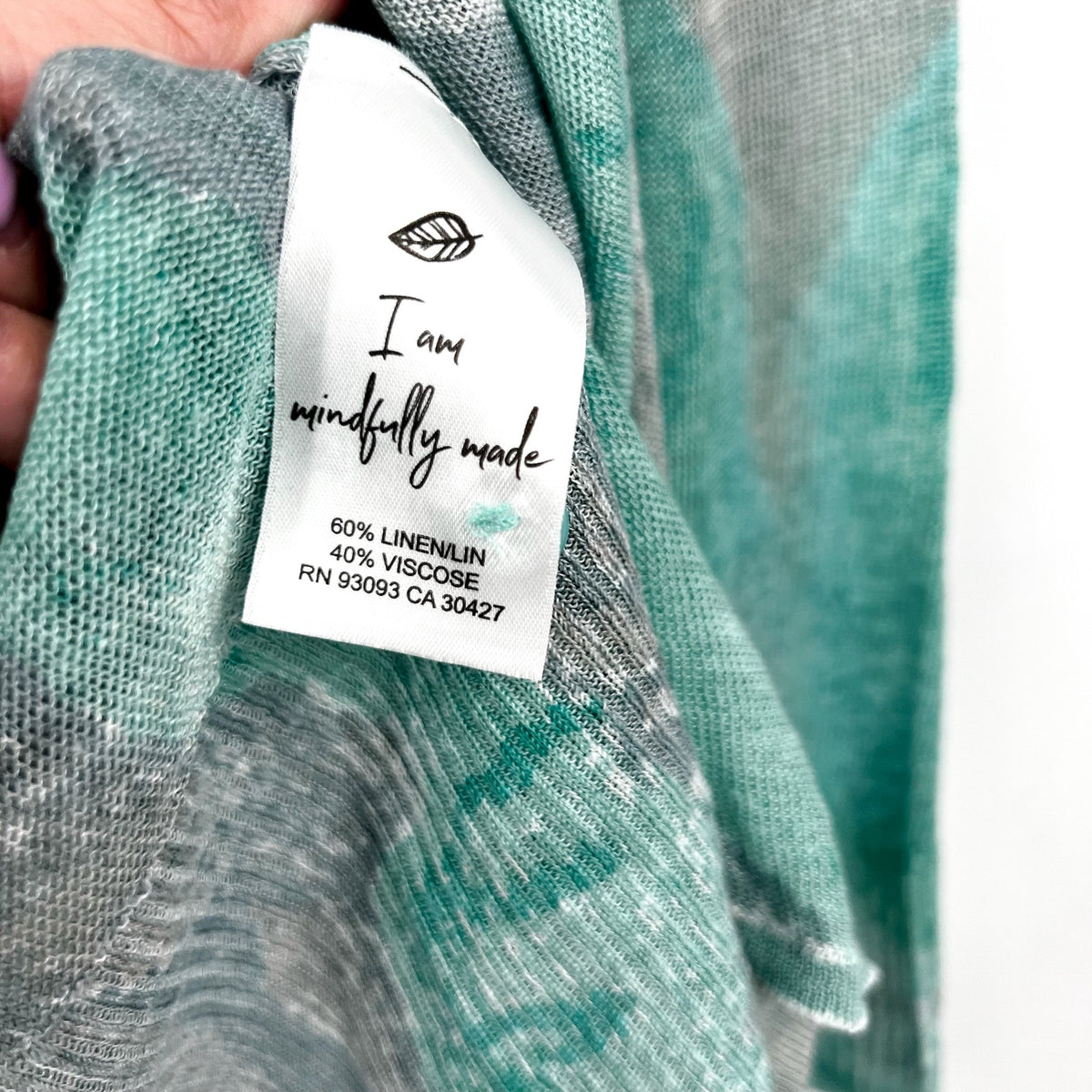 NIC + ZOE Women's Watercolor Waves 4-Way Cardigan Medium Green Grey Top NWT