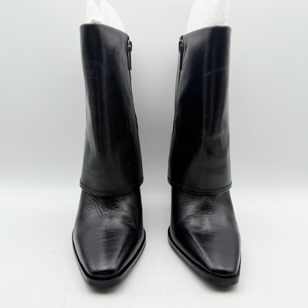 Vince Camuto Womens Alolison Foldover Mid-Calf Boots 5.5 M Black Leather NWOB