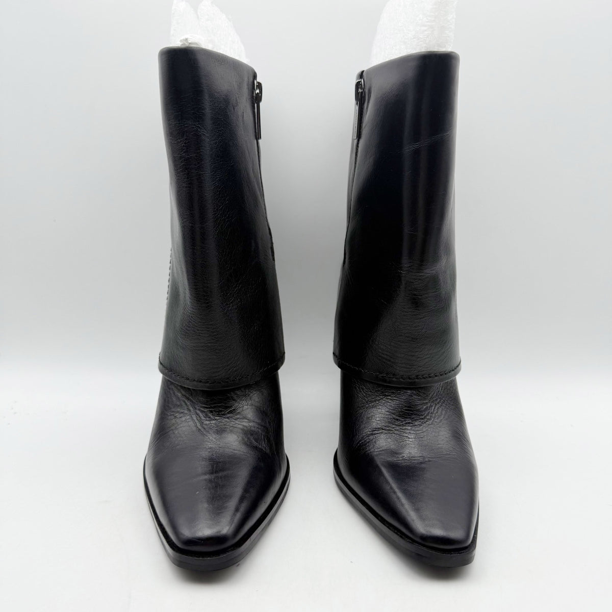 Vince Camuto Womens Alolison Foldover Mid-Calf Boots Size 5.5 Black Leather NWOB